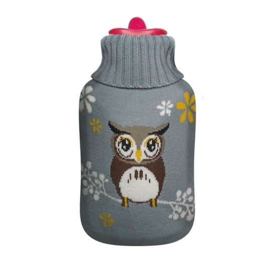 Medrull Knitted Acrylic Cover for Hot Water Bottle Owl 2l