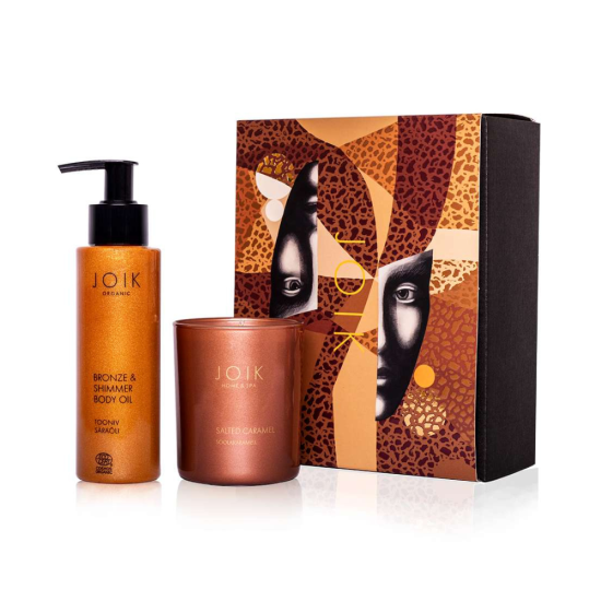 Joik Glam Gift Set "Bronze & Shimmer Body Oil & Salted Caramel"