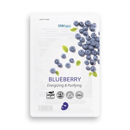 STAY Well Vegan Sheet Mask - Blueberry kangasmask 20g