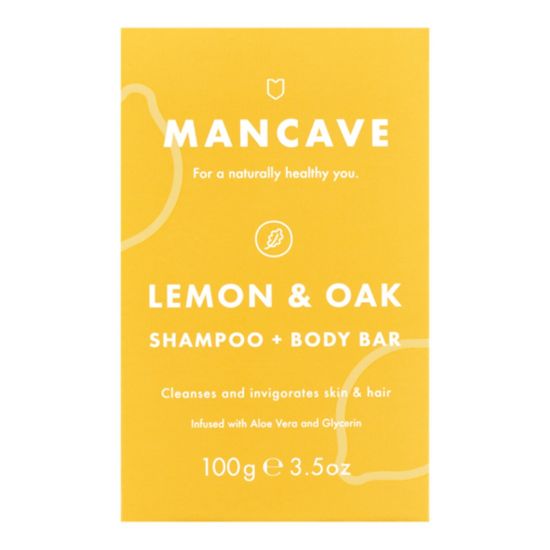 Mancave Lemon & Oak Shampoo Body Bar puhastusseep kehale ja juustele 100g
