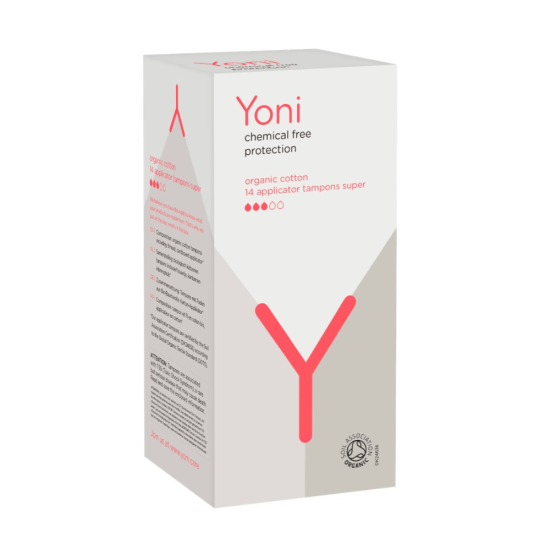 Yoni Organic Non Applicator Tampons Medium 16pcs