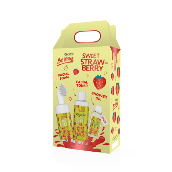 Komplekt: Regital Be Nova Sweet Strawberry näovaht 100ml + toonik 150ml + dušiõli 50ml