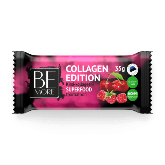 Be More Collagen Edition kirsi-kollageeni superfood toorbatoon 35g