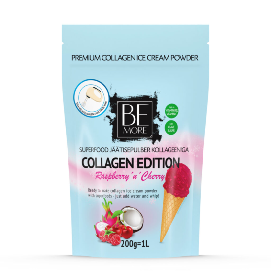 Be More Collagen Edition Raspberry n´ Cherry Ice Cream Powder 200g