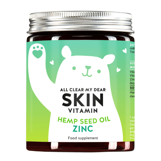 Bears With Benefits All Clear My Dear Skin Vitamins gummy bears with Hemp Oil and Zinc 60pcs