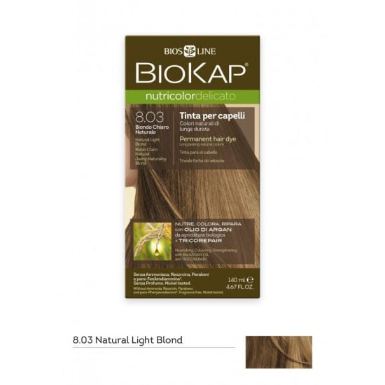 Biokap Nutricolor Delicato 8.03 Natural Light Blond juuksevärv 140ml