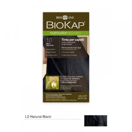 Biokap Nutricolor Delicato 1.0 Natural Black juuksevärv 140ml