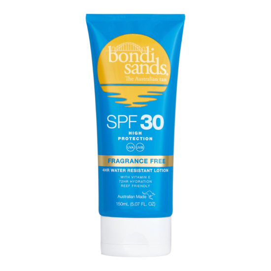 Bondi Sands SPF 30+ Body Sunscreen Lotion Fragrance Free 150ml
