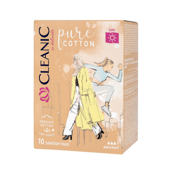 Cleanic Pure Cotton Day Sanitary Pads 10pcs