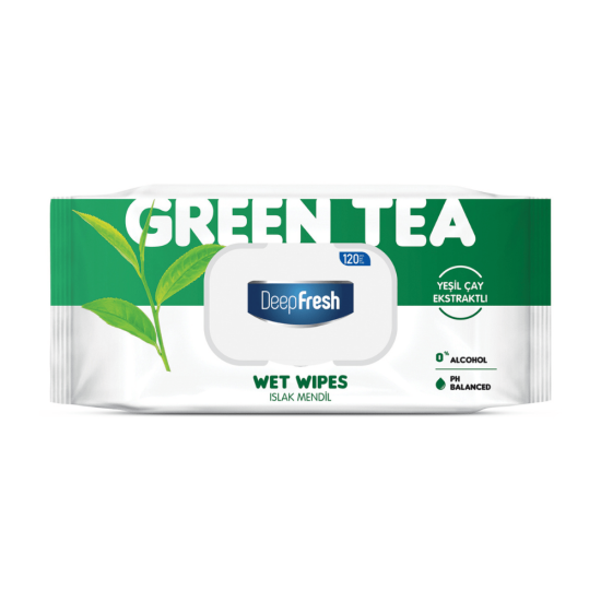 DeepFresh Green Nature Wet Wipes Green Tea niisked salvrätikud 120tk