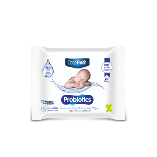 DeepFresh Probiotics Baby Natural Wet Wipes niisked salvrätikud beebile 20tk