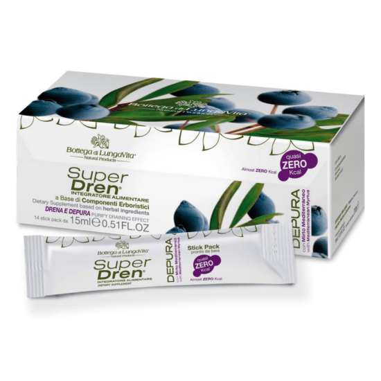 SuperDren Depura Myrtus Zero kcal with the effect of promoting digestion and expelling excess water