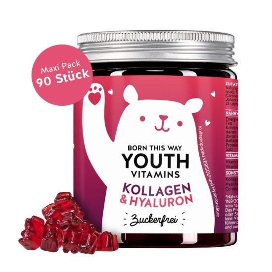 Bears with Benefits Youth Vitamins Kollageeni ja hüaluroonhappega kummikarud 90tk