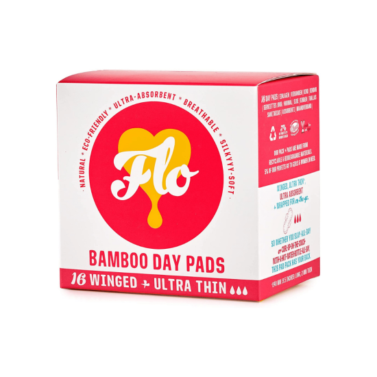 FLO Bamboo Pads With Wings Day Pads 16 Pack
