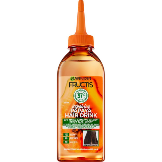 Garnier Fructis Hair Drink Papaya Instant Lamellar Rinse-Out juukseid lamineeriv kiirpalsam 200ml