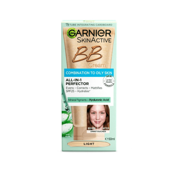 Garnier Hyaluronic Aloe Moisturizing BB Cream For Oily and Combination Skin - Light Shade 50ml