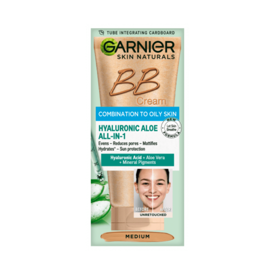 Garnier Hyaluronic Aloe Moisturizing BB Cream BB For Oily & Combination Skin - Medium Shade 50ml