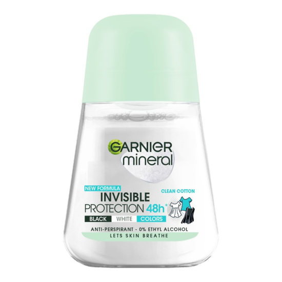 Garnier Mineral Invisible Protection Black White Colors 48h Roll-On 50ml