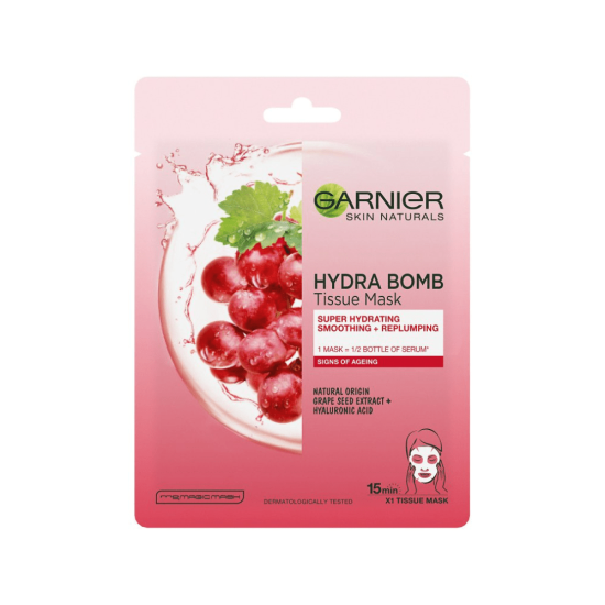 Garnier Skin Naturals Hydra Bomb Tissue Mask Grape Seed kangasmask