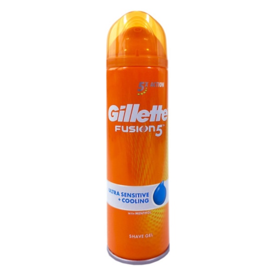 Gillette Fusion 5 Ultra Sensitive + Cooling Shave Gel 200ml