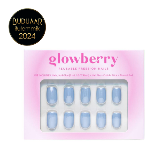 Glowberry Press On Nails Bleu