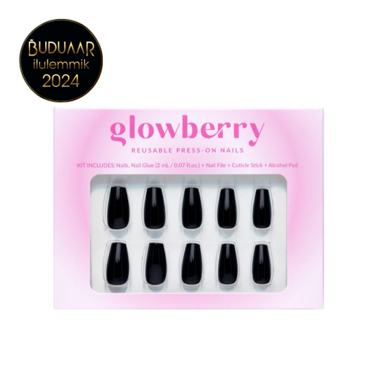 Glowberry Press On Nails Nero