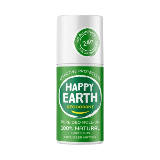 Happy Earth 100% Natural Deodorant Roll-On Cucumber Matcha 75ml