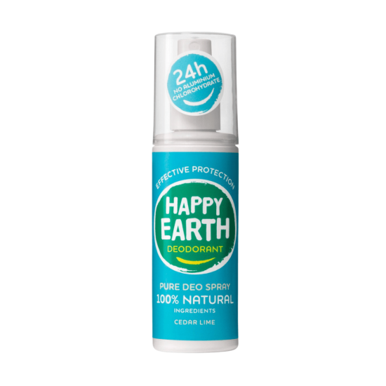 Happy Earth 100% Natural Deodorant Spray Cedar Lime 100ml