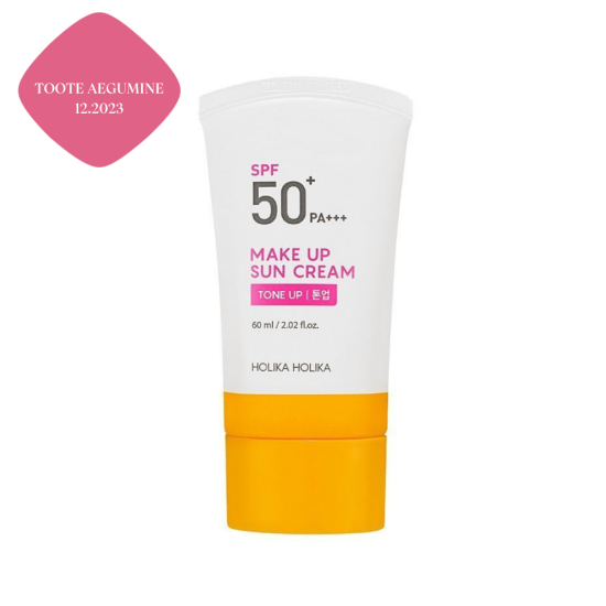 Holika Holika Make Up Sun Cream SPF50+ päikesekaitsega meigialuskreem 60ml (12.2023)