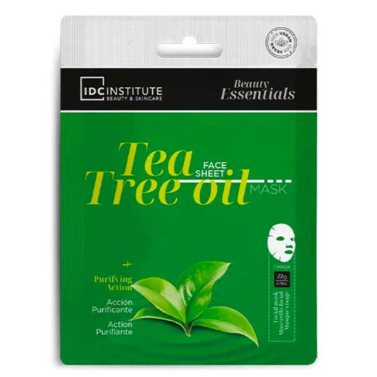 IDC Institute Skincare Essential Sheet Mask Tea Tree Oil puhastav näomask teepuuõliga 22g