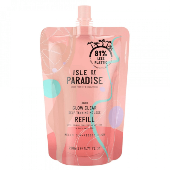Isle of Paradise Light Glow Clear Self-Tanning Mousse 200ml (Refill)