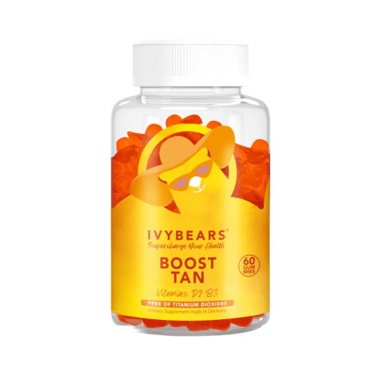 IvyBears Boost Tan päevitust soodustav ja nahka kaitsev toidulisand beetakaroteeniga 60tk