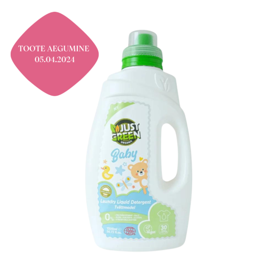 Just Green Organic Baby Laundry Cleaner pesugeel beebipesule 1500ml (05.04.2024)