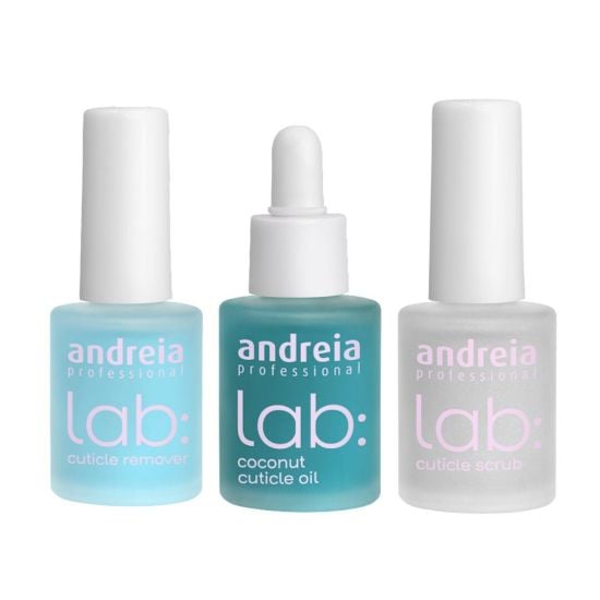Andreia Lab Cuticle Remover 10,5ml + Andreia Cuticle Scrub 10,5ml + Andreia Lab Coconut Cuticle Oil 10,5ml