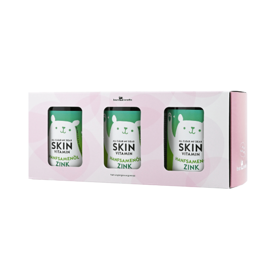 Set! 3x Bears With Benefits All Clear My Dear Skin Vitamins gummy bears with hemp oil and zinc 60pcs