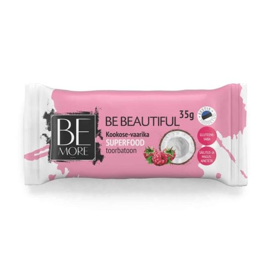 Be More Be Beautiful kookose-vaarika toorbatoon 35g