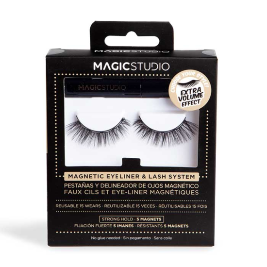 Magic Studio Magnetic Eyelashes Kit Extra Volume ekstra volüümikad magnetiga kunstripsmed