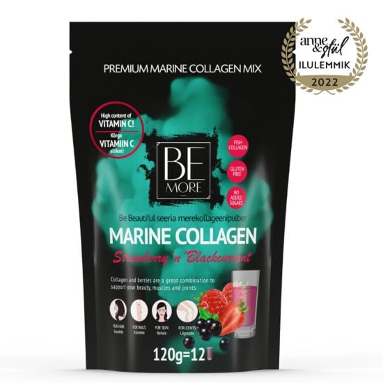Be More Marine Collagen Strawberry’n’Blackcurrant merekollageenipulber 120g
