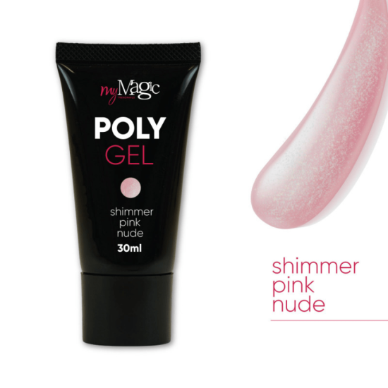 MyMagic Poly Gel - Shimmer Pink Nude polüakrüülgeel 30ml