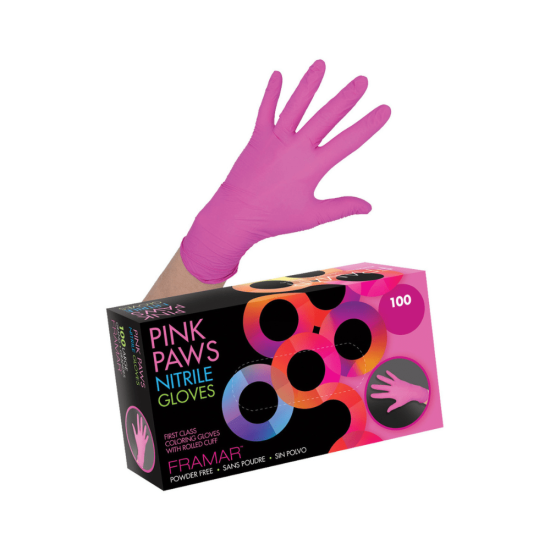 Framar Pink Paws Nitrile Gloves nitriilkindad S, M, L 100tk