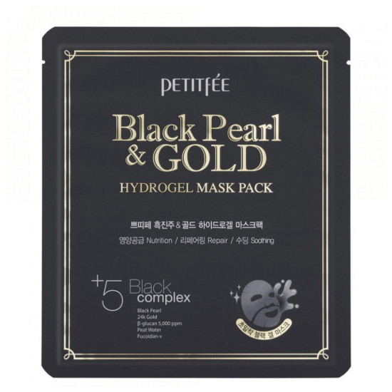Petitfee Black Pearl & Gold Hydrogel Mask mustapärli hüdrogeelmask 30g