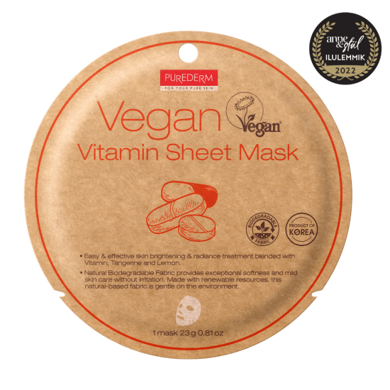 Purederm Vegan Vitamin Sheet Mask kangasmask
