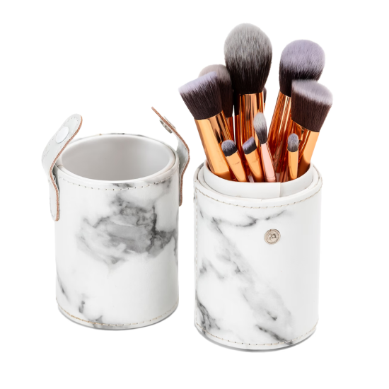 Zoë Ayla Makeup Brush Cylinder Case 10-osaline meigipintslite komplekt vutlariga